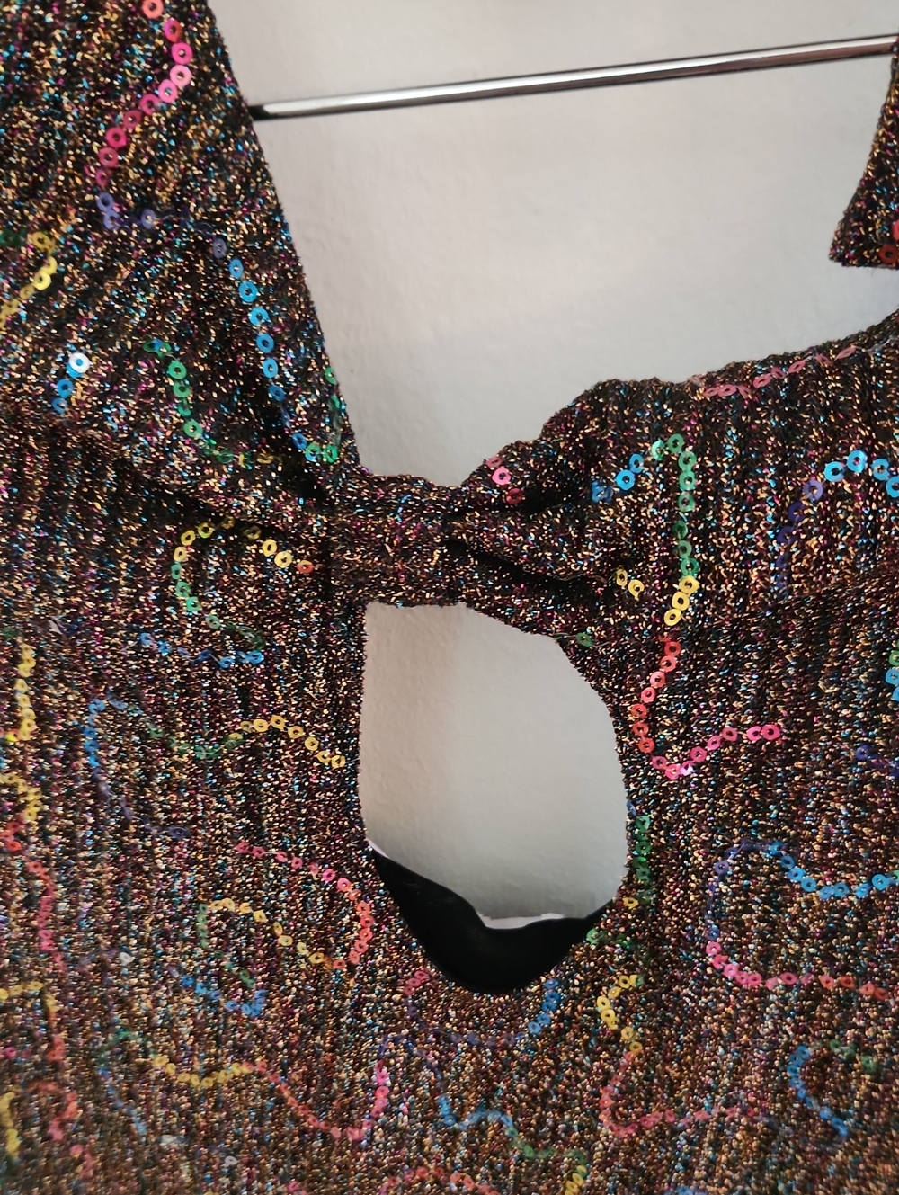 NWT Urban Outfitters Gemma Sparkly Halter Mini Dress XS - Picture 7 of 8